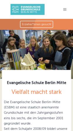 Vorschau der mobilen Webseite www.esbm.de, Evangelische Schule Berlin-Mitte