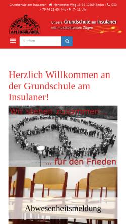 Vorschau der mobilen Webseite www.grundschuleaminsulaner.de, Grundschule am Insulaner