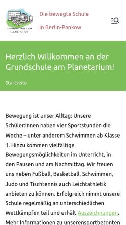 Vorschau der mobilen Webseite gsap.de, Grundschule am Planetarium