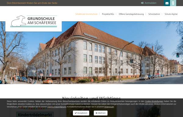 Vorschau von www.schaefersee-grundschule.de, Grundschule am Schäfersee