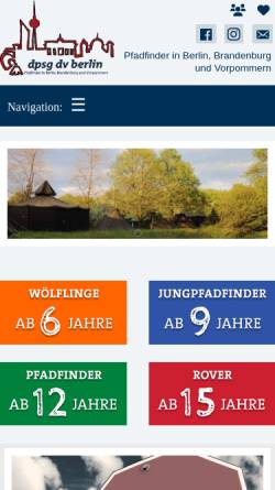 Vorschau der mobilen Webseite dpsg-dv-berlin.de, Deutsche Pfadfinderschaft Sankt Georg - Diözesanverband Berlin