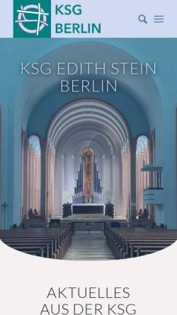 Vorschau der mobilen Webseite www.ksg-berlin.de, Katholische Studierendengemeinde (KSG) Edith Stein