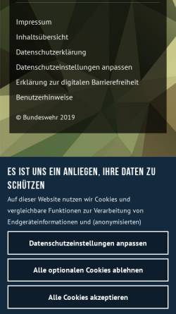 Vorschau der mobilen Webseite www.kmba.de, Katholisches Militärbischofsamt (KMBA)