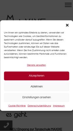 Vorschau der mobilen Webseite www.tanzschule-maxixe.de, Maxixe - Tanzschule und Ballsaal, Inh. Ele Busch