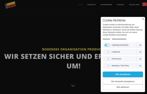Vorschau von www.bodensee-products.de, Bodensee Organisation Products GmbH & Co. KG