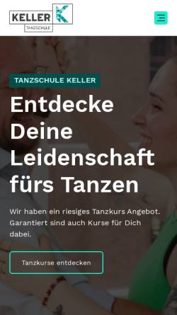 Vorschau der mobilen Webseite www.tanzenbeikeller.de, Tanzschule Dieter Keller