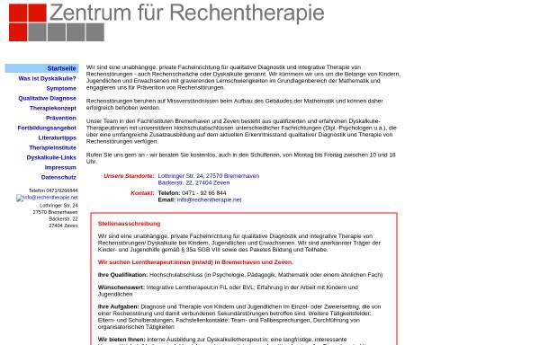 Vorschau von www.rechentherapie.net, Zentrum für Rechentherapie