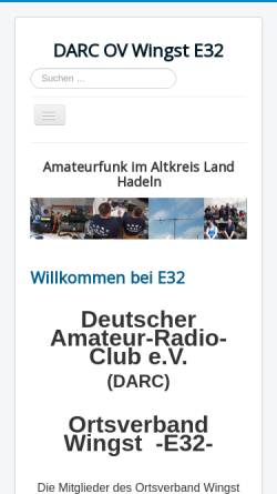 Vorschau der mobilen Webseite afu-e32.de, Deutscher Amateur Radio Club OV Bremerhaven