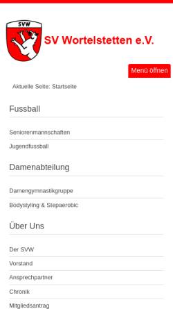 Vorschau der mobilen Webseite svwortelstetten.de, SV Wortelstetten e.V.