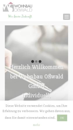 Vorschau der mobilen Webseite www.wohnbau-osswald.de, Wohnbau Osswald