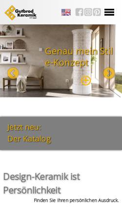 Vorschau der mobilen Webseite www.gutbrod-keramik.de, Gutbrod Keramik GmbH