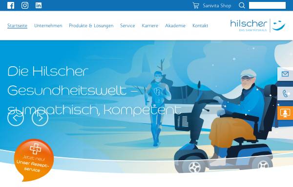 Vorschau von www.hilscher.de, Sanitätshaus Hilscher