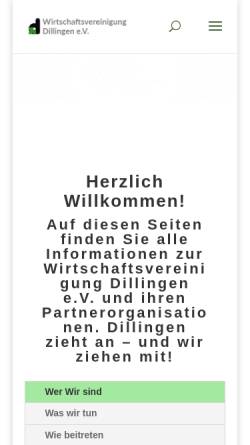Vorschau der mobilen Webseite www.wvdlg.de, Wirtschaftsvereinigung Dillingen e.V.