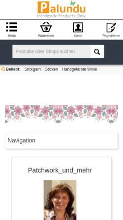 Vorschau der mobilen Webseite www.patchwork-und-mehr.de, Patchwork und Handarbeiten