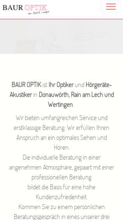 Vorschau der mobilen Webseite www.bauroptik.de, Baur Optik