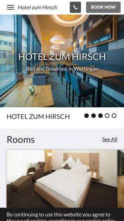 Vorschau der mobilen Webseite www.hotel-zum-hirsch.de, Hotel Zum Hirsch