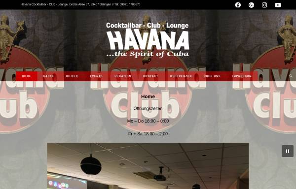 Vorschau von www.havana-dillingen.de, Cocktailbar - Havana