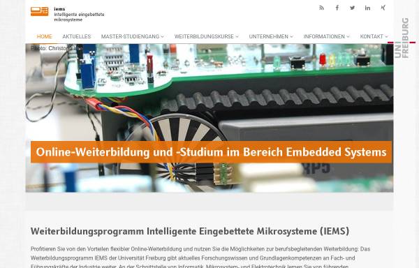 Vorschau von www.masteronline-iems.de, Master Online Intelligente Eingebettete Mikrosysteme