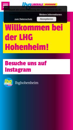 Vorschau der mobilen Webseite lhg-bw.de, LHG - Liberale Hochschulgruppe Hohenheim