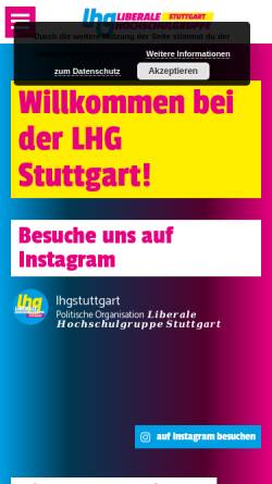 Vorschau der mobilen Webseite lhg-bw.de, LHG - Liberale Hochschulgruppe Stuttgart
