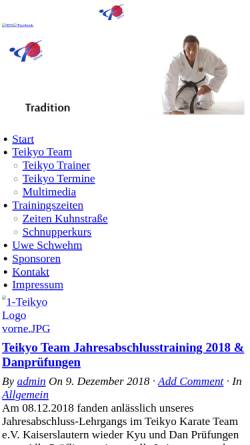 Vorschau der mobilen Webseite blog.teikyo-team.de, Funakoshi-Karate-Center