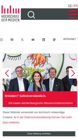 Vorschau der mobilen Webseite www.iuk.hdm-stuttgart.de, HdM - Fachbereich Information und Kommunikation