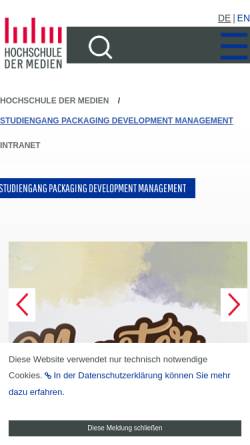 Vorschau der mobilen Webseite packagingdesign.hdm-stuttgart.de, HdM - Masterstudiengang Packaging Design and Marketing