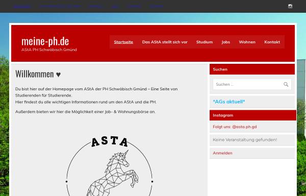 Vorschau von www.meine-ph.de, AStA der Pädagogischen Hochschule Schwäbisch Gmünd