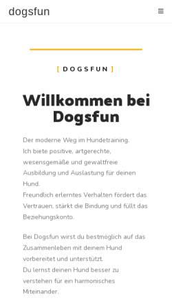 Vorschau der mobilen Webseite dogsfun.at, dogs and fun
