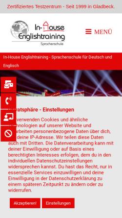 Vorschau der mobilen Webseite www.sprachenschule-gladbeck.de, In-House Englishtraining