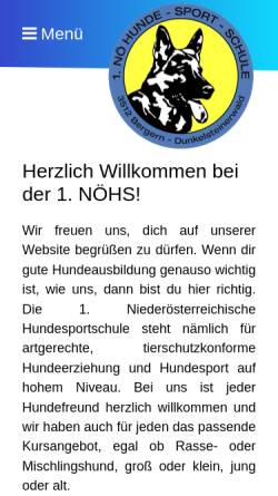 Vorschau der mobilen Webseite www.hundesportschule.at, 1. Niederösterreichische Hundesportschule