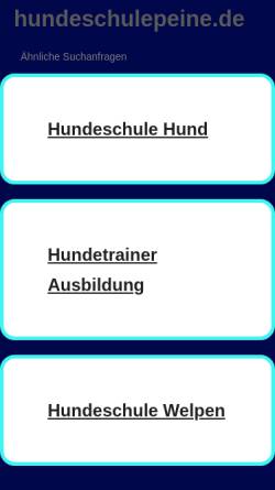 Vorschau der mobilen Webseite www.hundeschulepeine.de, Hundeschule Andreas Peine