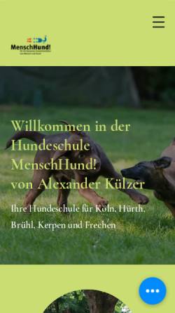 Vorschau der mobilen Webseite www.menschhund.com, Hundeschule MenschHund
