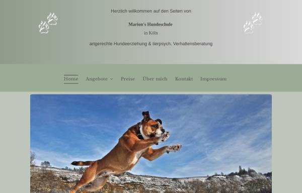 Vorschau von www.marions-hundeschule.de, Marions Hundeschule, Inhaberin Marion Kohl