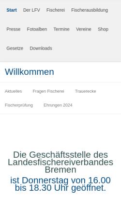 Vorschau der mobilen Webseite www.lfvbremen.de, Landesfischereiverband Bremen e.V.