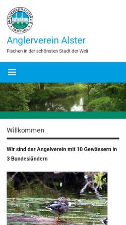Vorschau der mobilen Webseite www.avalster.de, Anglerverein Alster e.V.