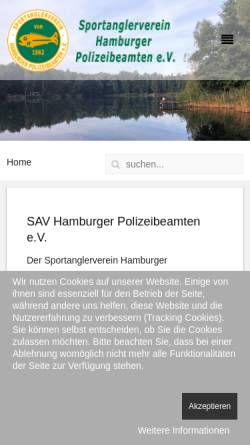 Vorschau der mobilen Webseite www.savhamburgerpolizeibeamten.de, Sportanglerverein Hamburger Polizeibeamten e.V.