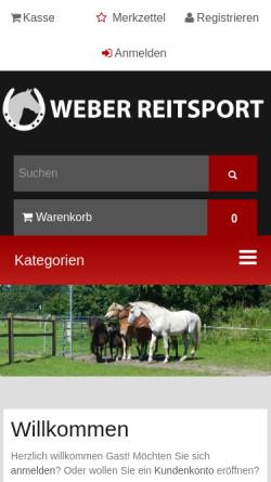 Vorschau der mobilen Webseite www.weber-reitsport.de, Weber Reitsport