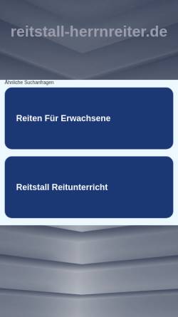 Vorschau der mobilen Webseite www.reitstall-herrnreiter.de, Reit- und Ausbildungsstall Herrnreiter
