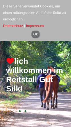 Vorschau der mobilen Webseite www.gut-silk.de, Reitstall Gut Silk