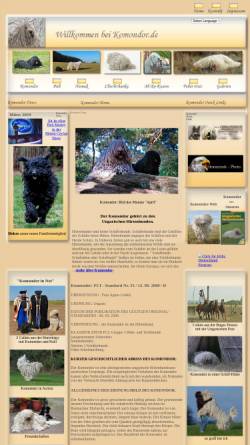 Vorschau der mobilen Webseite www.komondor.de, König der Hirtenhunde