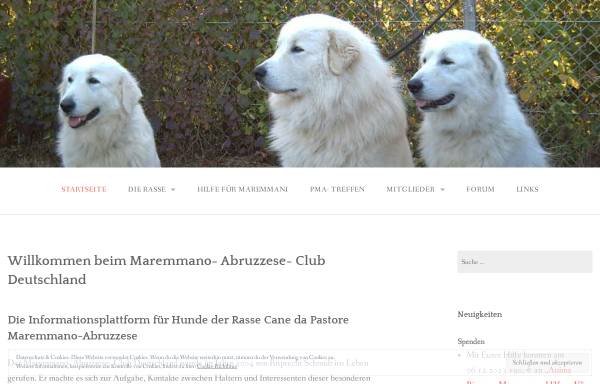 Vorschau von www.maremmano-abruzzese-club.de, Maremmano-Abruzzese-Club Deutschland