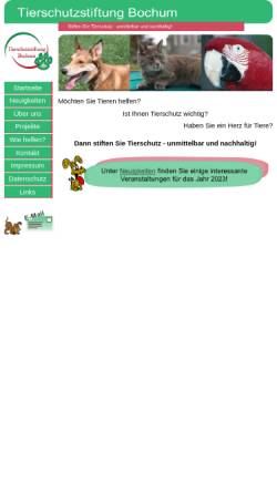 Vorschau der mobilen Webseite www.tierschutzstiftung-bochum.de, Tierschutzstiftung Bochum