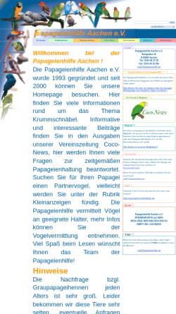 Vorschau der mobilen Webseite www.papageienhilfe.com, Papageienhilfe Aachen e.V.