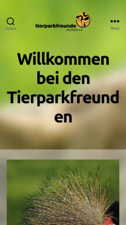 Vorschau der mobilen Webseite www.tierparkfreunde-aachen.de, Verein der Tierparkfreunde Aachen e.V.