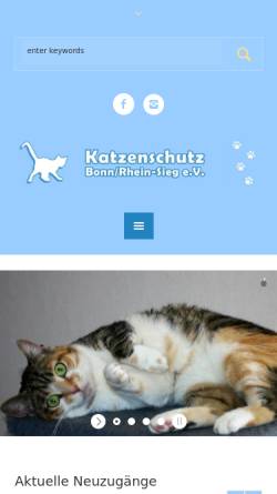 Vorschau der mobilen Webseite www.katzenschutz-ev.de, Katzenschutz Bonn/Rhein-Sieg e.V.