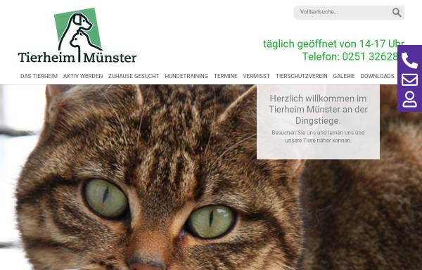 Vorschau von www.tierschutzverein-muenster.de, Tierheim Münster