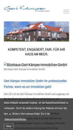 Vorschau der mobilen Webseite www.langeoog-immobilien.de, Gert Kämper Immobilien GmbH