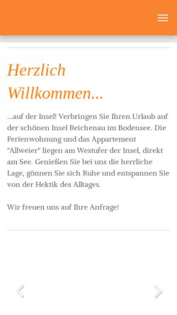 Vorschau der mobilen Webseite www.allweier-reichenau.de, Haus Allweier