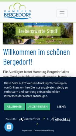 Vorschau der mobilen Webseite www.bergedorf.de, Bergedorf im Internet